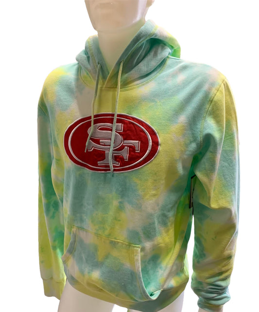 SAN FRANCISCO 49ERS MEN'S NEON TIE DYE HOODIE SWEATER