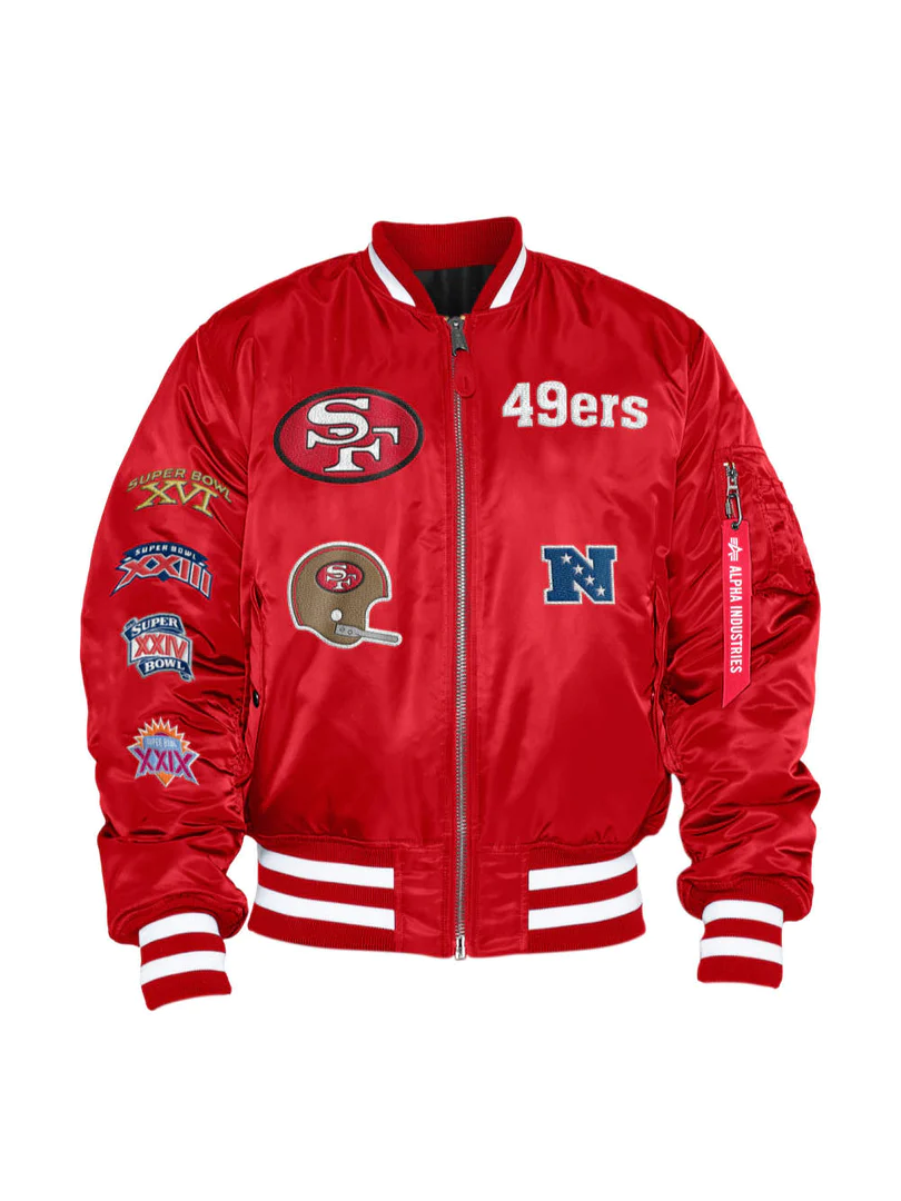 CHAQUETA BOMBER REVERSIBLE ALPHA INDUSTRIES NEW ERA DE SAN FRANCISCO 49ERS - RETRO