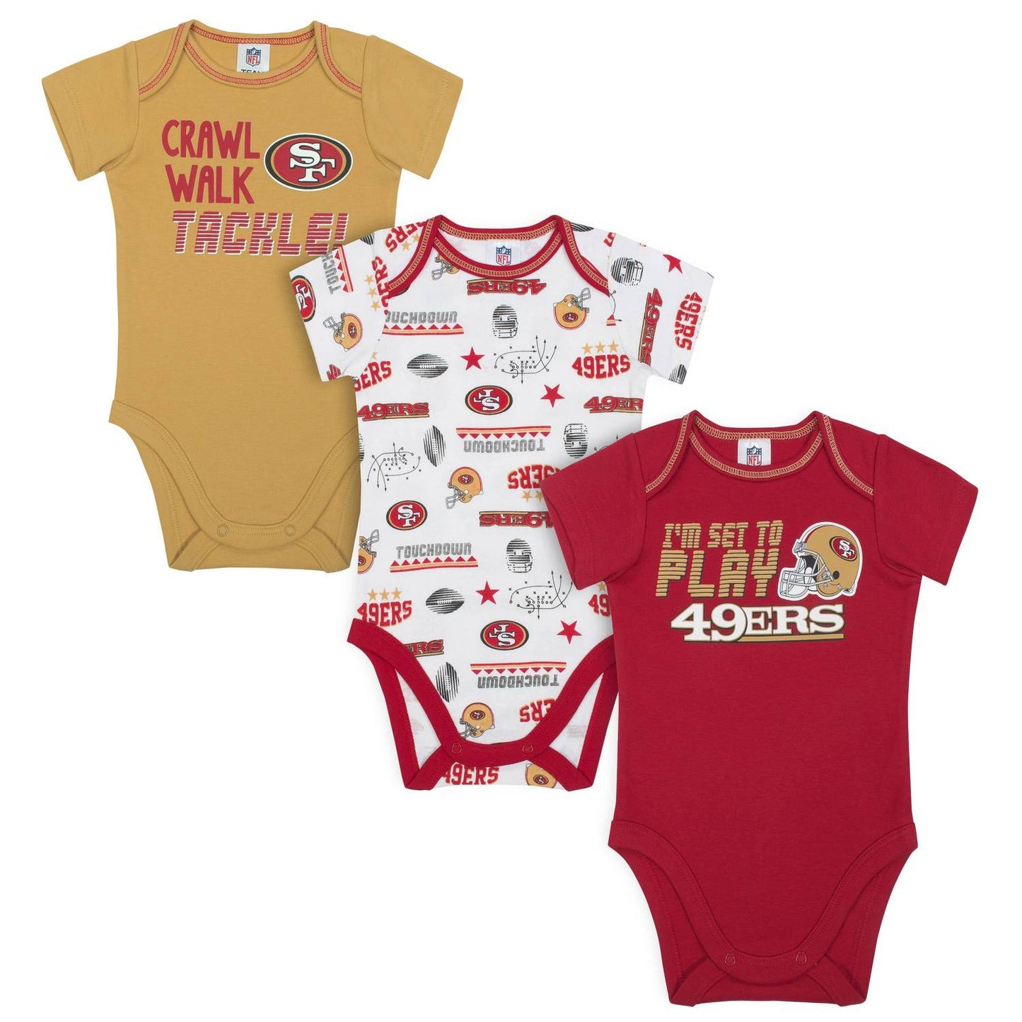 BODY DE RECIÉN NACIDO DE SAN FRANCISCO 49ERS, PACK DE 3