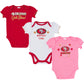 SAN FRANCISCO 49ERS NEWBORN GIRLS BODYSUIT 3-PACK