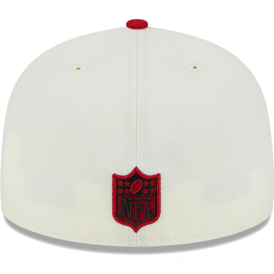 GORRA AJUSTADA 59FIFTY CON PARCHE RETRO DE SAN FRANCISCO 49ERS - CREMA/ROJO