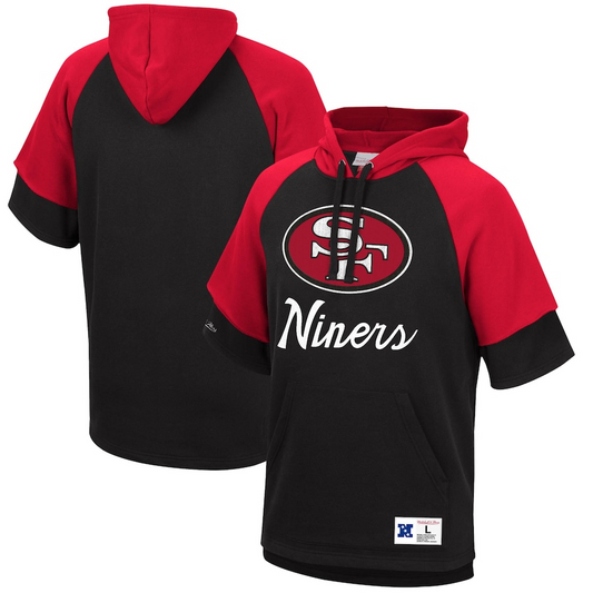 SAN FRANCISCO 49ERS SHORT SLEEVE FLEECE OODIE SWEATSHIRT