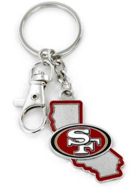 SAN FRANCISCO 49ERS STATE SHAPE KEYCHAIN