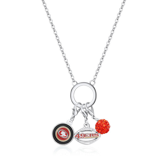 SAN FRANCISCO 49ERS TRIPLE CHARM NECKLACE