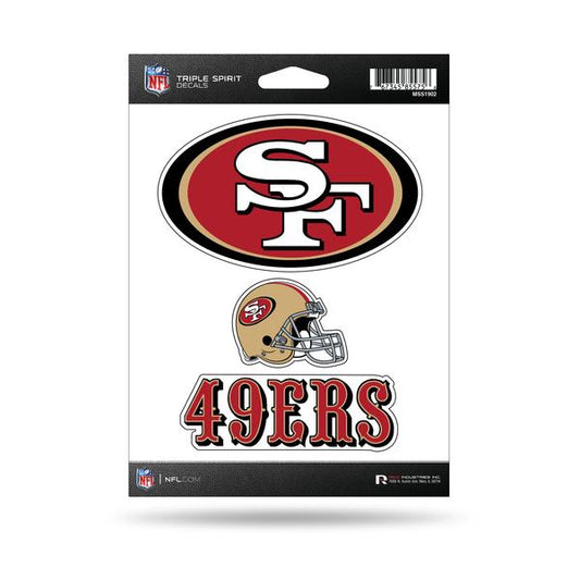 SAN FRANCISCO 49ERS TRIPLE SPIRIT DECAL