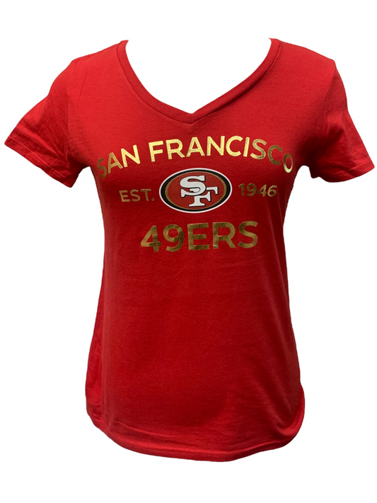 CAMISETA CON CUELLO EN V PARA MUJER SAN FRANCISCO 49ERS BREAK IT DOWN