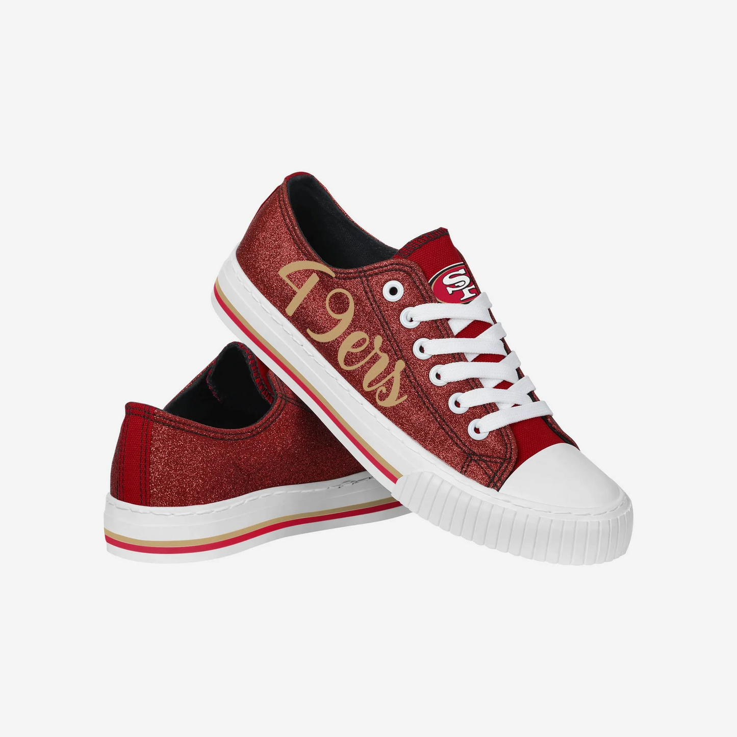 SAN FRANCISCO 49ERS WOMEN'S COLOR GLITTER LOW TOP SHOE