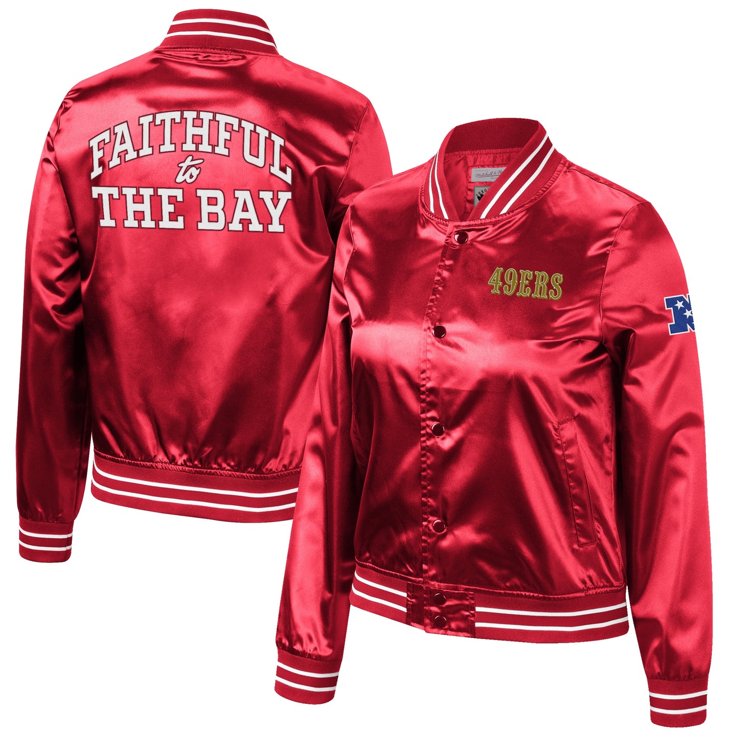 SAN FRANCISCO 49ERS WOMEN'S FAITHFUL TO THE BAY SATIN JACKET