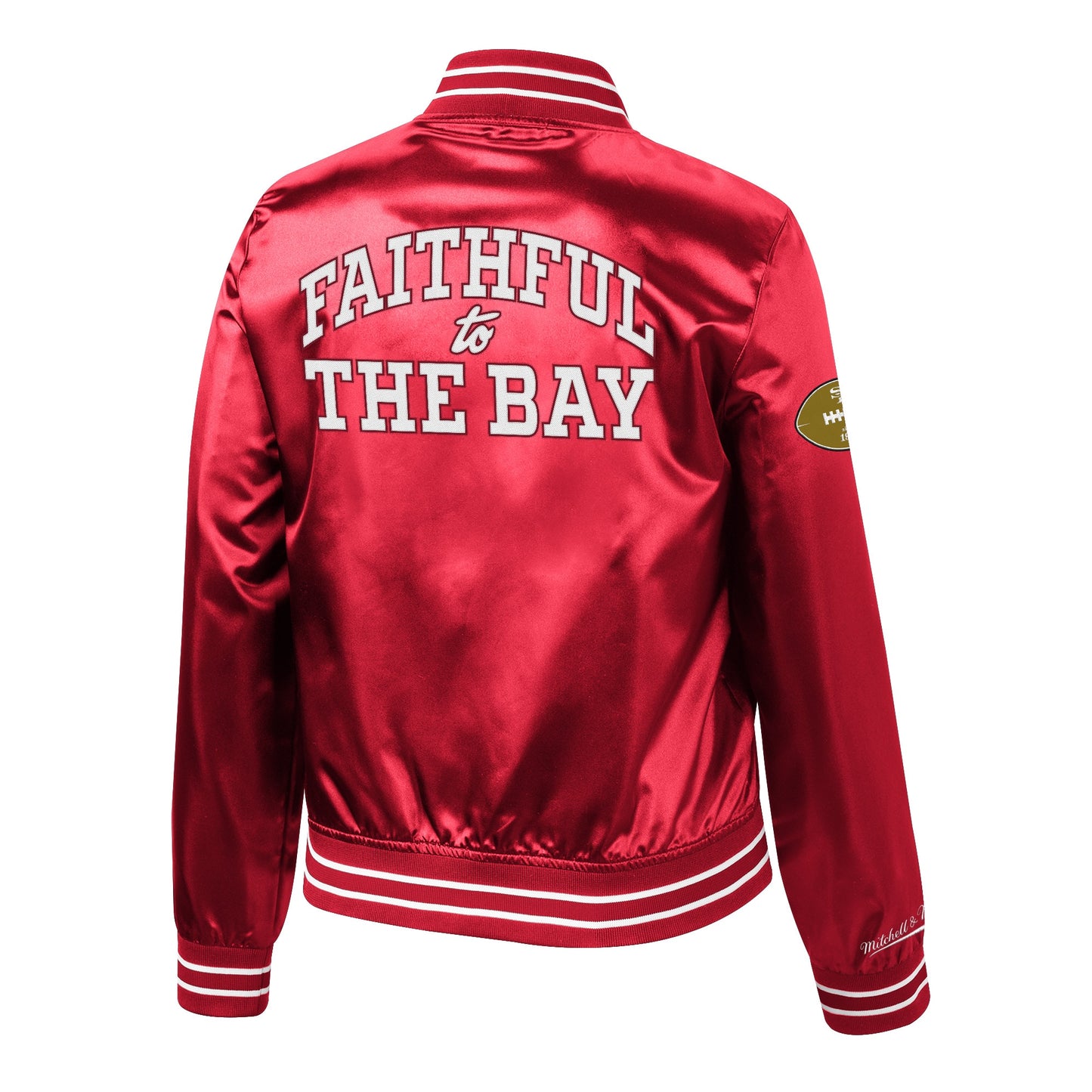 SAN FRANCISCO 49ERS WOMEN'S FAITHFUL TO THE BAY SATIN JACKET