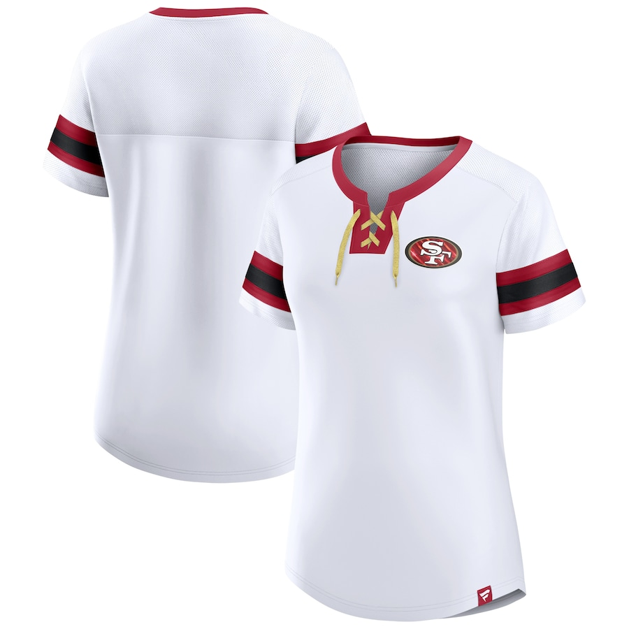 SAN FRANCISCO 49ERS LA MEJOR CAMISETA CON CORDONES DEL DOMINGO PARA MUJER