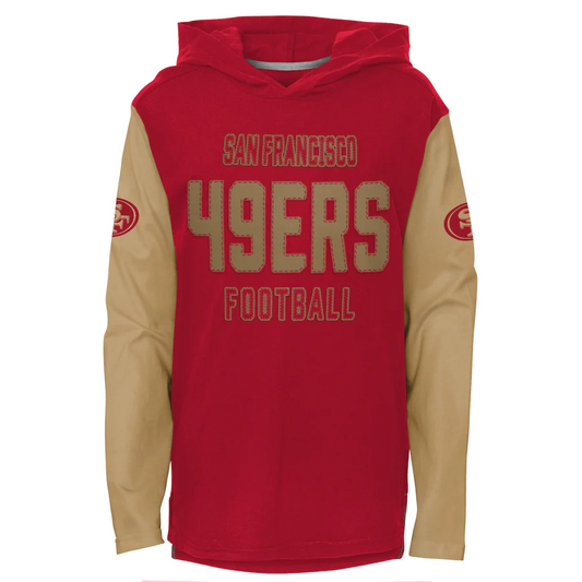 CAMISETA DE MANGA LARGA CON CAPUCHA DE SAN FRANCISCO 49ERS YOUTH HERITAGE