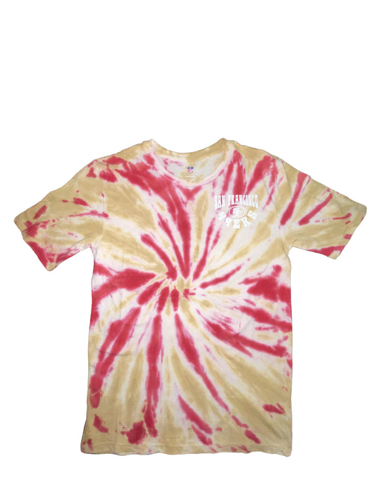 CAMISETA JUVENIL DE SAN FRANCISCO 49ERS CON BANDERÍN TIE DYE