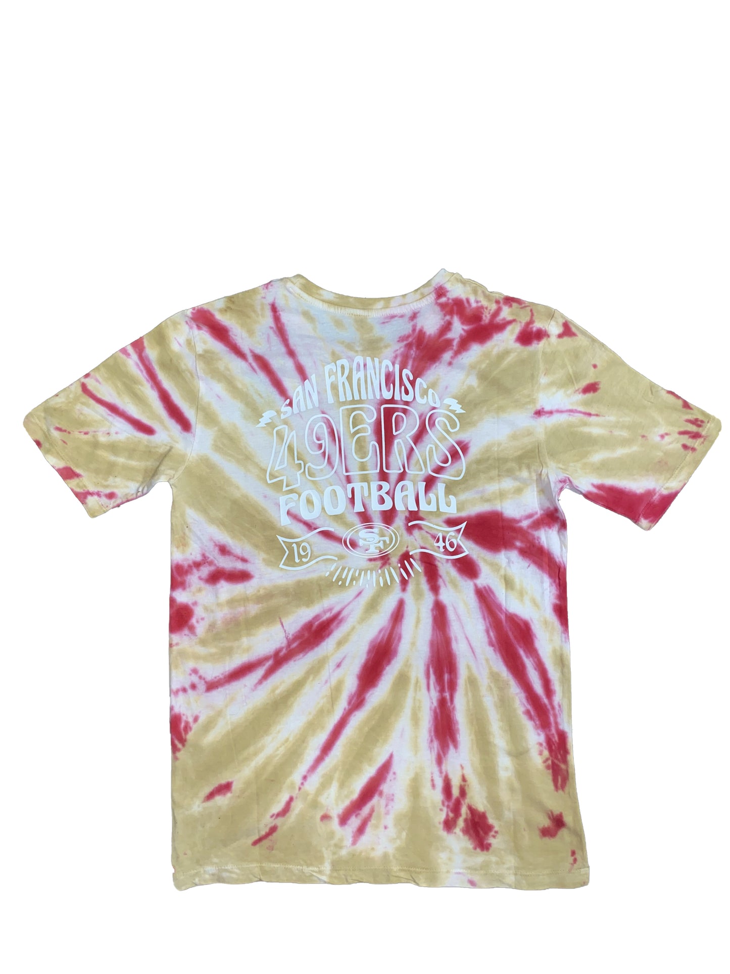 CAMISETA JUVENIL DE SAN FRANCISCO 49ERS CON BANDERÍN TIE DYE