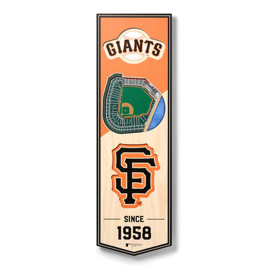 SAN FRANCISCO GIANTS 3D STADIUM VIEW WOOD BANNER