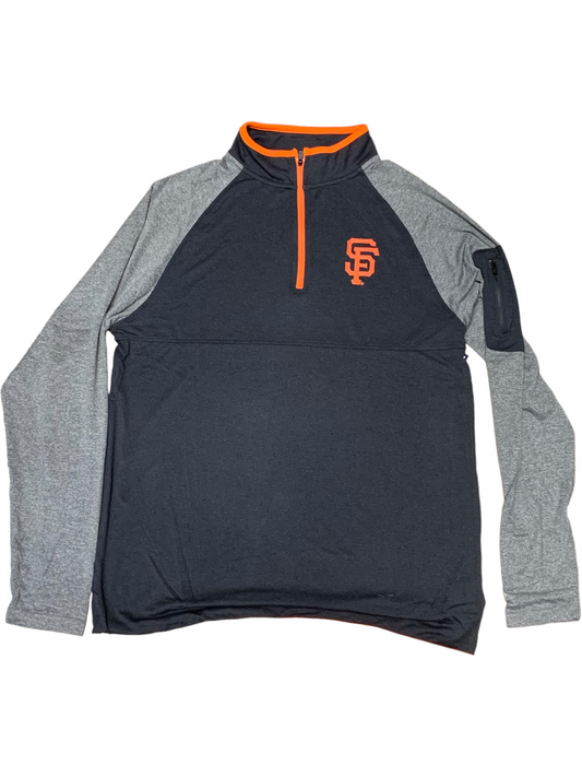 SUDADERA CON CREMALLERA ACTIVA DE 2 TONOS DE MANGA LARGA DE LOS SAN FRANCISCO GIANTS