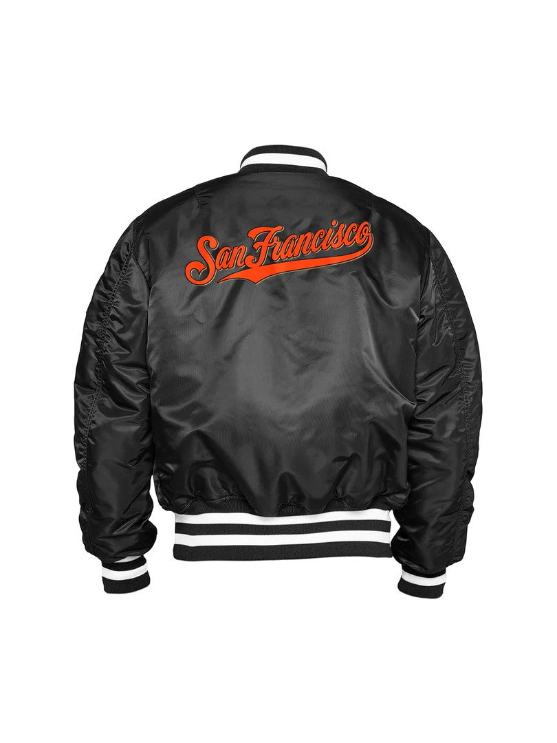 SAN FRANCISCO GIANTS MEN'S ALPHA INDUSTRIES REVERSIBLE BOMBER JACKET