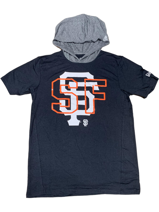 SAN FRANCISCO GIANTS MEN'S DOUBLE LOGO HOODIE SHORT-SLEEVE SWEATER