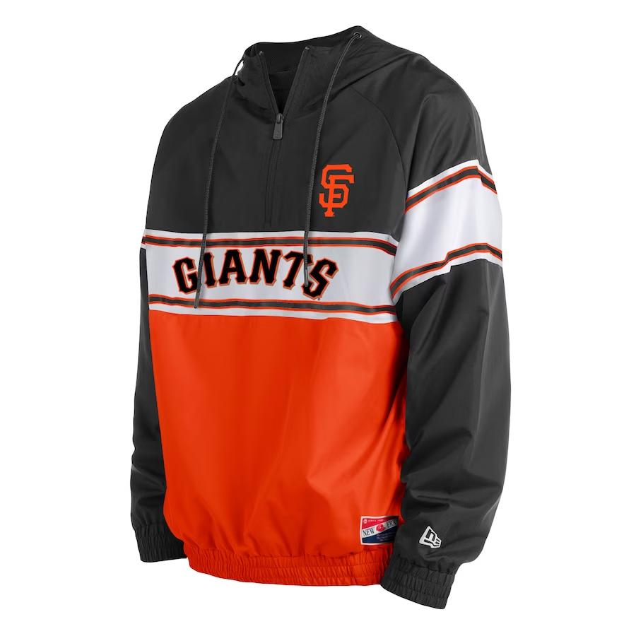 SAN FRANCISCO GIANTS MEN'S TRI-COLOR QUARTER-ZIP WINDBREAKER