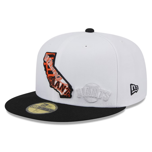 SAN FRANCISCO GIANTS MEN'S WHITE/BLACK STATE 59FIFTY FITTED