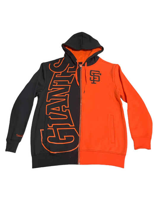 SUDADERA CON CAPUCHA Y CREMALLERA 2.0 PARA HOMBRE DE LOS GIGANTES DE SAN FRANCISCO MITCHELL &amp; NESS