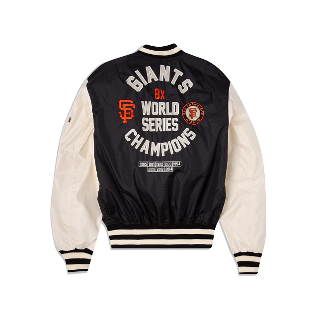 CHAQUETA BOMBER REVERSIBLE DEL EQUIPO ALPHA INDUSTRIES NEW ERA DE LOS SAN FRANCISCO GIANTS