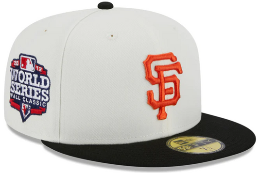 GORRA AJUSTADA 59FIFTY CON PARCHE RETRO DE LOS SAN FRANCISCO GIANTS - CREMA/NEGRO