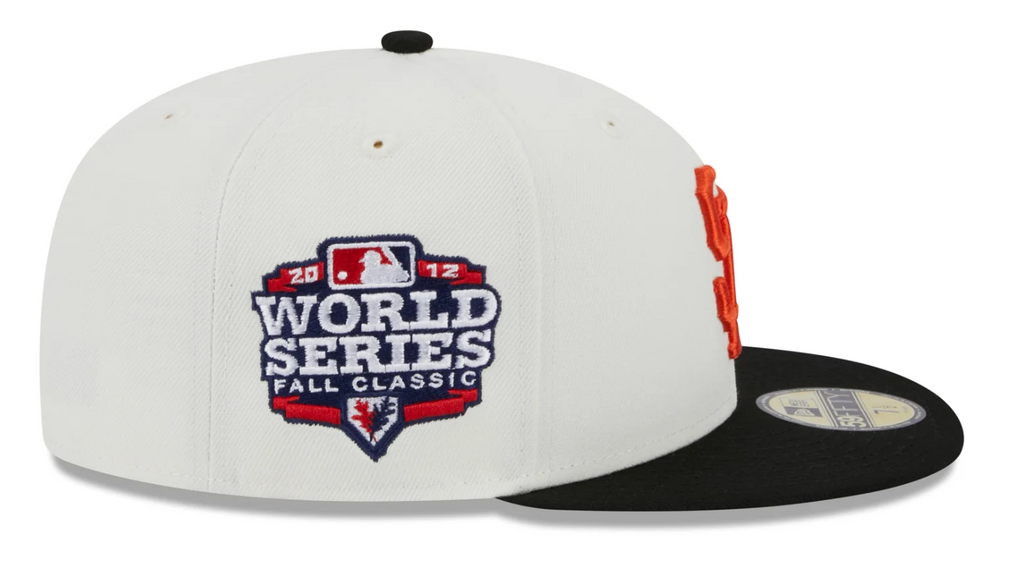 GORRA AJUSTADA 59FIFTY CON PARCHE RETRO DE LOS SAN FRANCISCO GIANTS - CREMA/NEGRO