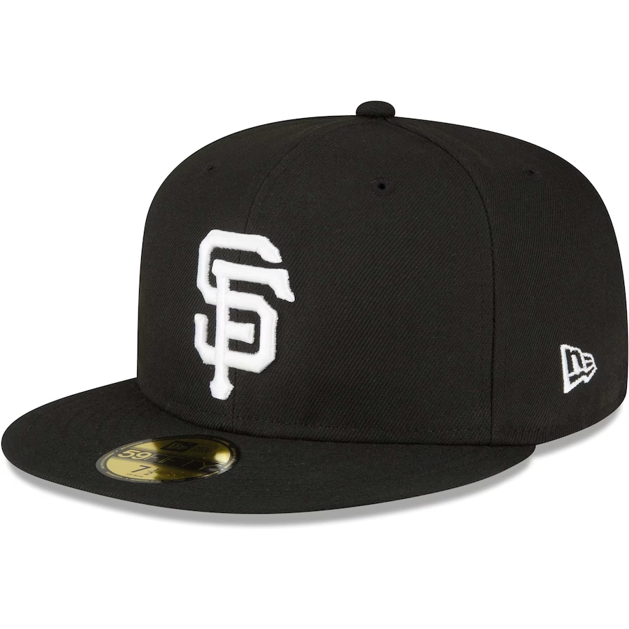 GORRA AJUSTADA 59FIFTY DE LA SERIE MUNDIAL DE SAN FRANCISCO GIANTS SIDEPATCH - NEGRO/ BLANCO