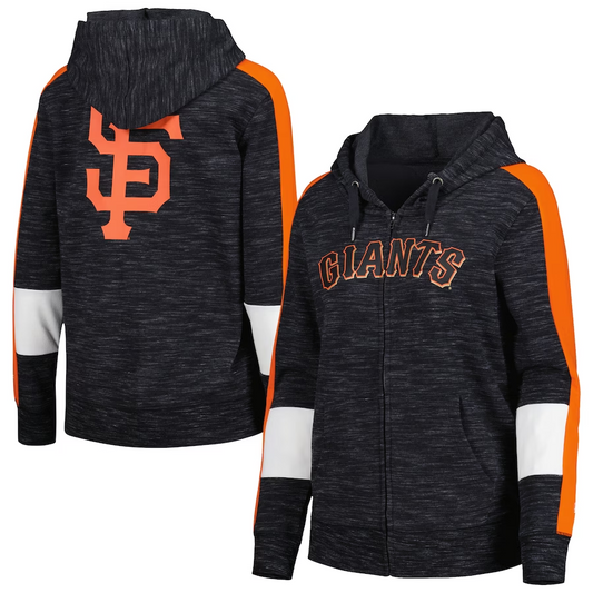 SAN FRANCISCO GIANTS WOMEN'S FULL ZIP COLOR BLOCK HOODED SWEATSHIRT