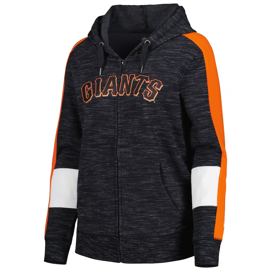 SAN FRANCISCO GIANTS WOMEN'S FULL ZIP COLOR BLOCK HOODED SWEATSHIRT