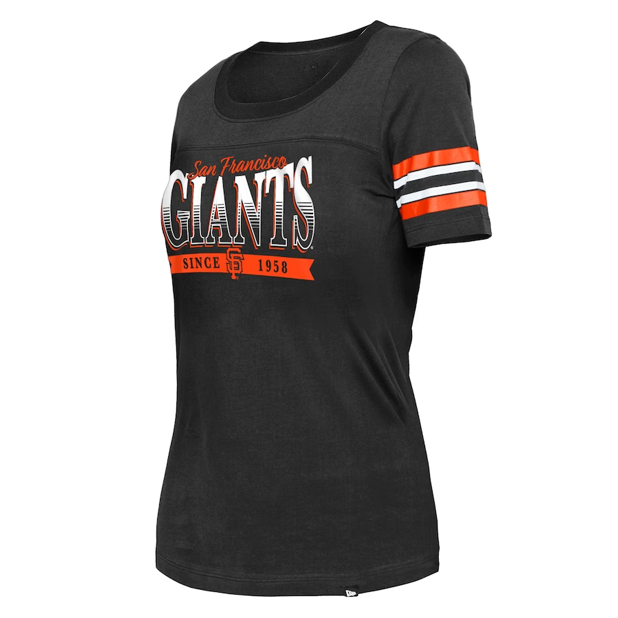 Women's New Era Black San Francisco Giants Team Stripe T-Shirt Size: Medium