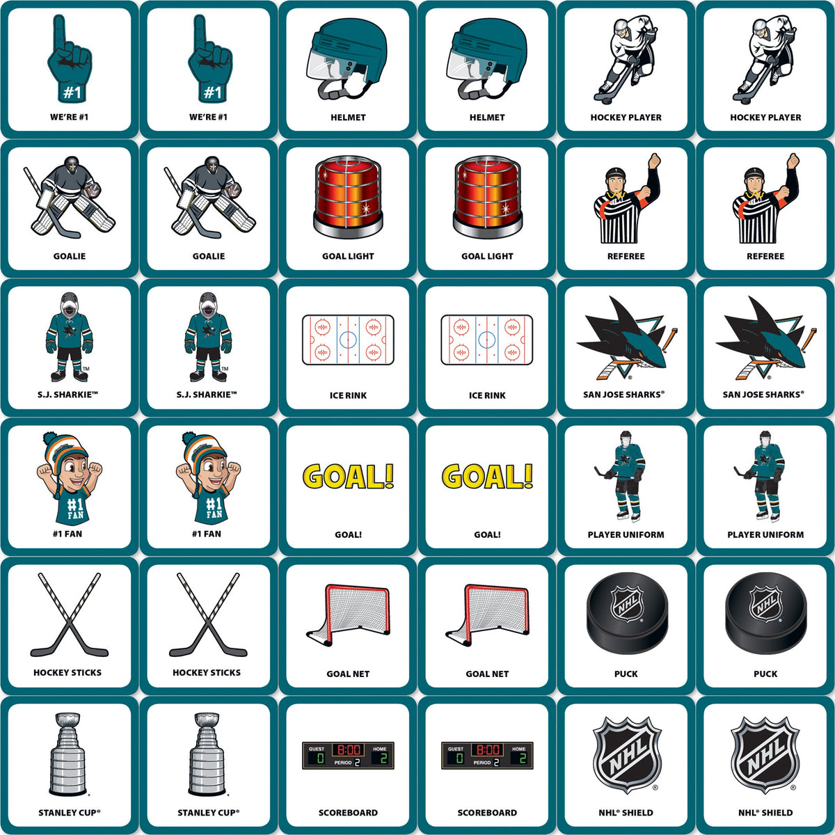 SAN JOSE SHARKS MATCHING GAME
