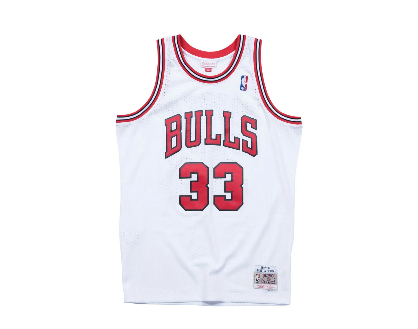 CAMISETA SCOTTIE PIPPEN CHICAGO BULLS MITCHELL &amp; NESS SWINGMAN PARA HOMBRE - BLANCO