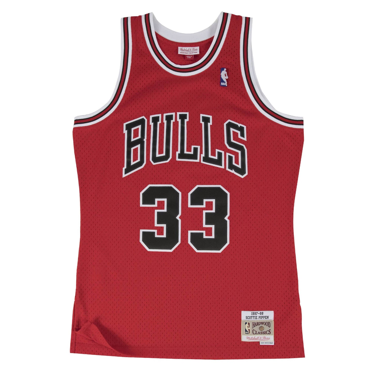 SCOTTIE PIPPEN MEN'S MITCHELL & NESS 97-98' RED SWINGMAN JERSEY