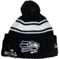 SEATTLE SEAHAWKS 2022 SIDELINE SPORT CUFFED POM KNIT -BLACK/WHITE