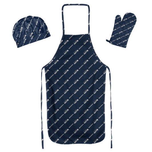 SEATTLE SEAHAWKS 3PC SET APRON MITT HAT SET