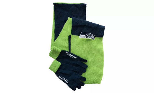 SEATTLE SEAHAWKS COLORBLOCK SCARF SET