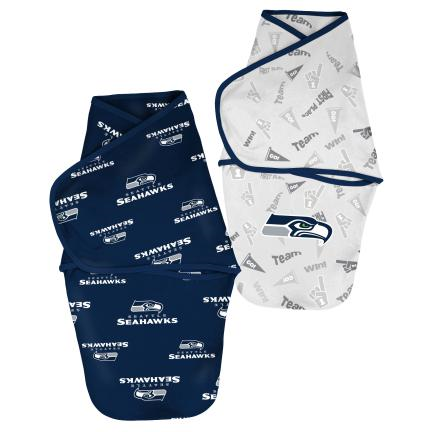 SEATTLE SEAHAWKS NEWBORN 2-PACK WRAP SWADDLE SET