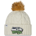 SEATTLE SEAHAWKS WOMEN'S 2022 SIDELINE CUFFED KNIT - CREAM
