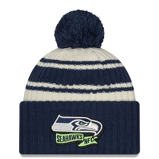 SEATTLE SEAHAWKS YOUTH 2022 SIDELINE SPORT CUFFED POM KNIT