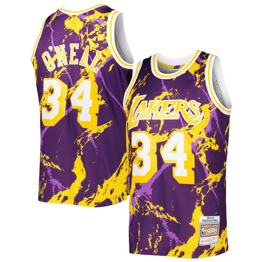 SHAQUILLE O'NEAL MEN'S LOS ANGELES LAKERS MITCHELL & NESS SWINGMAN JERSEY - MARBLE