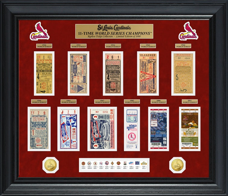 ST.LOUIS CARDINALS WORLD SERIES DELUXE GOLD COIN & TICKET COLLECTION