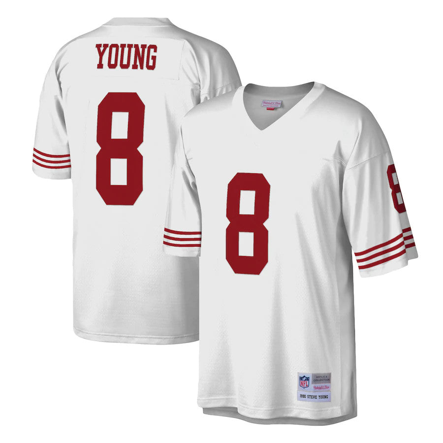 STEVE YOUNG MEN'S 1990 WHITE MITCHELL & NESS PREMIER JERSEY