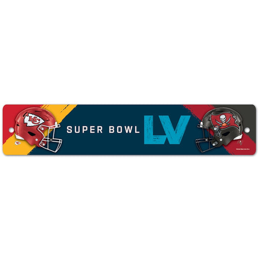 SUPER BOWL LV DUELING 3.75"X19" CARTEL DE CALLE