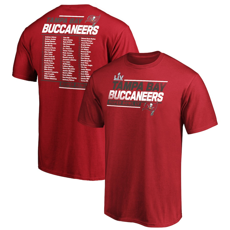 TAMPA BAY BUCCANEERS MEN'S SBLV PLAY ACTION ROSTER T-SHIRT