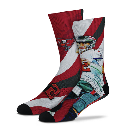 TAMPA BAY BUCCANEERS TOM BRADY PLAYER STRIPE UNISEX SOCKS