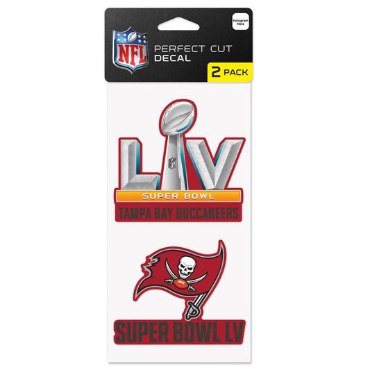 TAMPA BUCCANEERS SUPER BOWL LV 4"X8" CONJUNTO DE CALCOMANÍAS DE CORTE PERFECTO