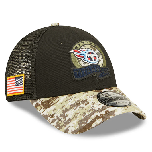 TENNESSEE TITANS 2022 SALUTE TO SERVICE 9FORTY ADJUSTABLE TRUCKER HAT