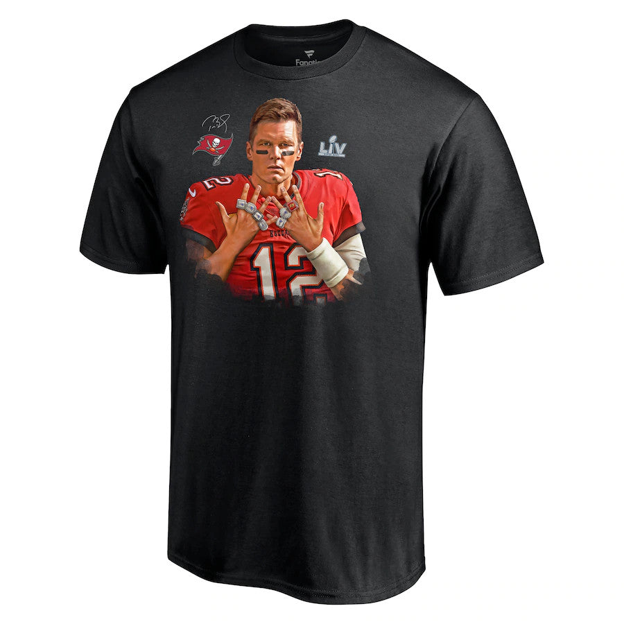 TOM BRADY MEN'S SUPER BOWL LV CHAMPS RINGS T-SHIRT