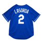 TOMMY LASORDA MEN'S LOS ANGELES DODGERS 1995 BUTTON FRONT BASEBALL JERSEY